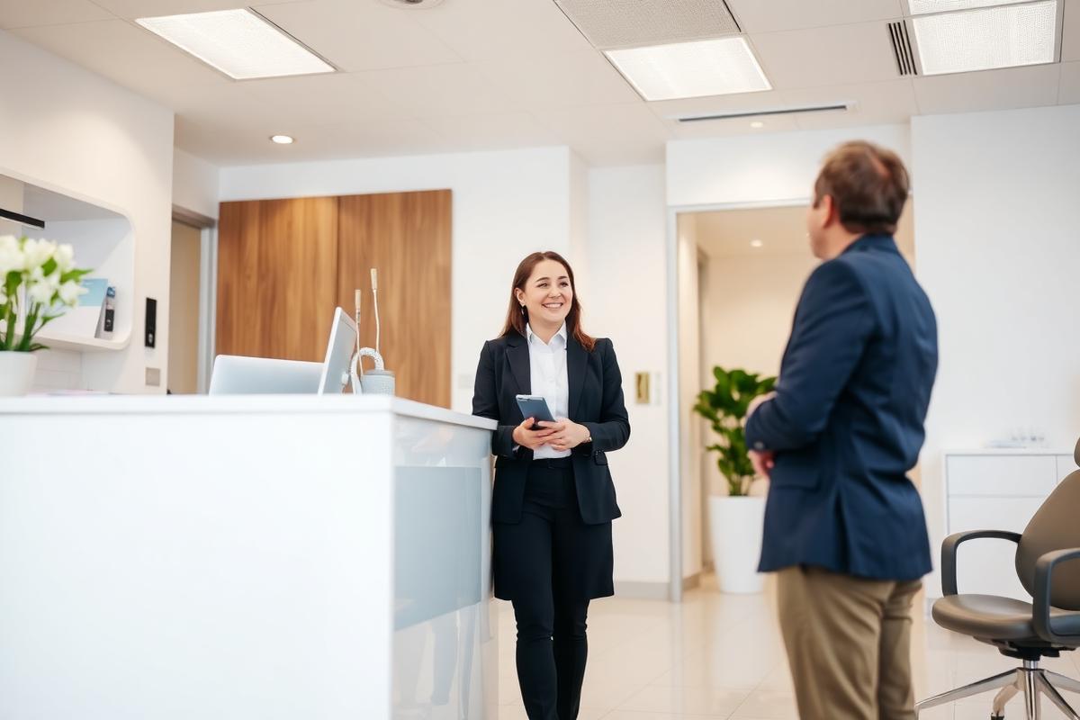 Modern dental clinic reception area